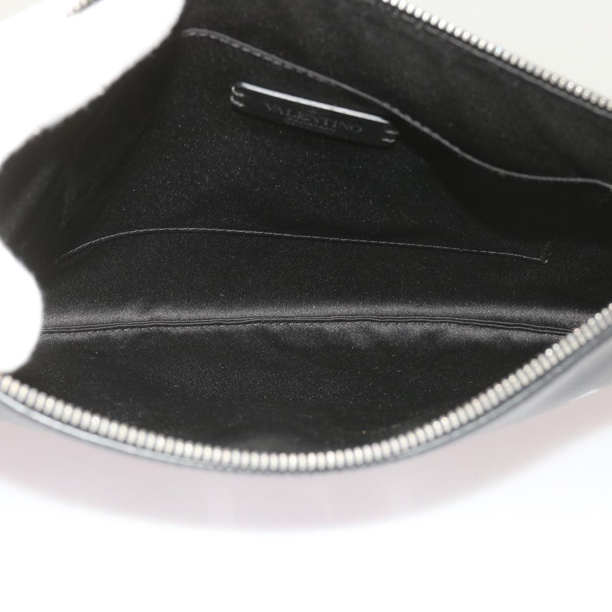 Valentino Garavani Vltn Wristlet Clutch Printed Leather Black Leather Clutche & Pouche Bag (Pre-Owned)