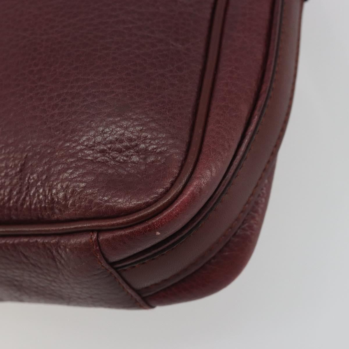 Cartier Tasseled Must De Cartier Leather Burgundy Leather Shoulder Bag Bag (Pre-Owned)
