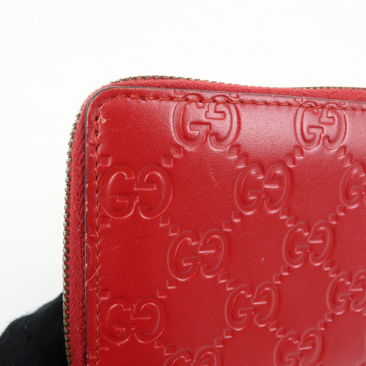 Gucci Cherries Wallet On Chain Guccissima Leather Red Leather Crossbody Bag Bag (Pre-Owned)