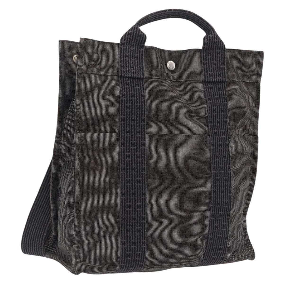 Hermes Herline Canvas Gray Canvas Backpack Bag (Pre-Owned)