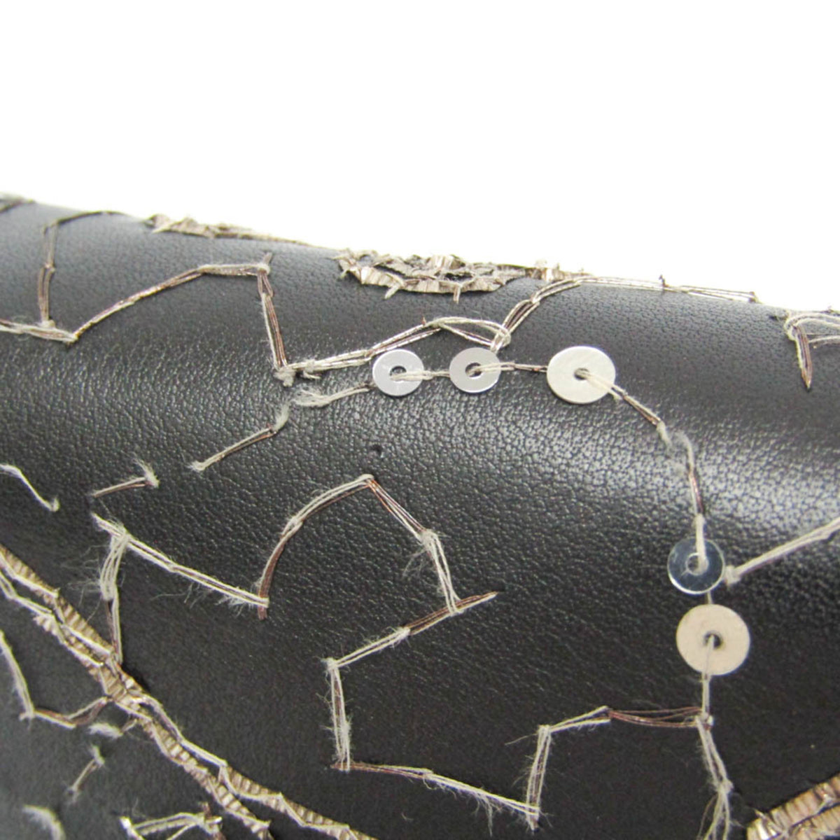 Christian Dior J'adior Flap Embellished Leather Black Leather Handbag (Pre-Owned)