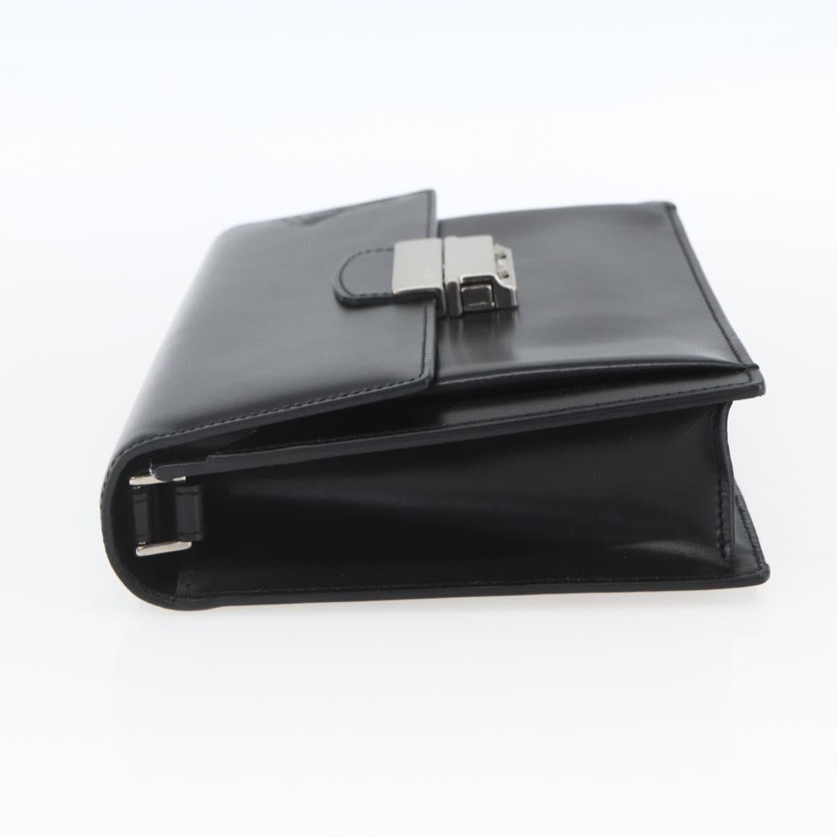 Versace Vintage Clutch Leather Black Leather Clutche & Pouche Bag (Pre-Owned)