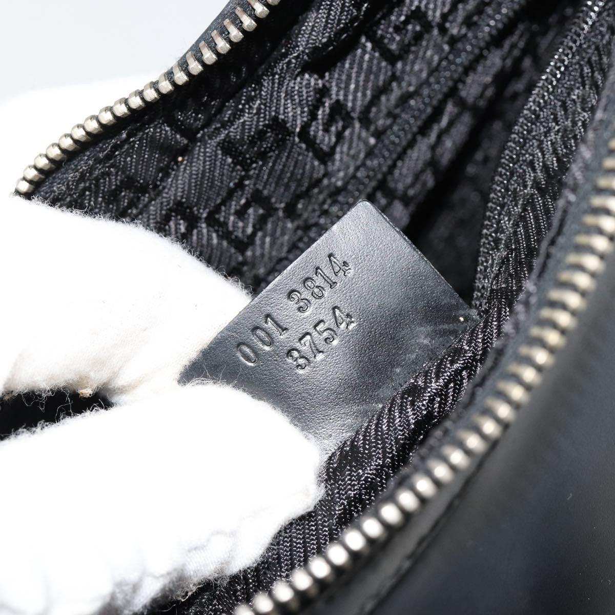 Gucci Zip Hobo Leather Black Leather Handbag (Pre-Owned)