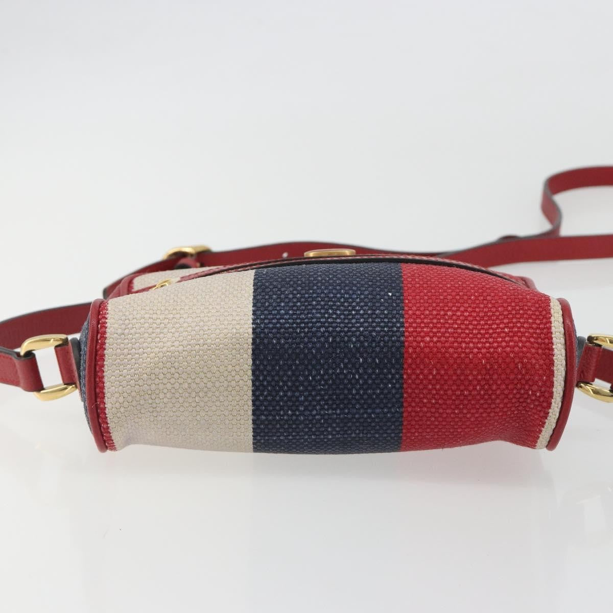 Gucci Ophidia Striped Canvas Red Canvas Shoulder Bag Bag (Pre-Owned)