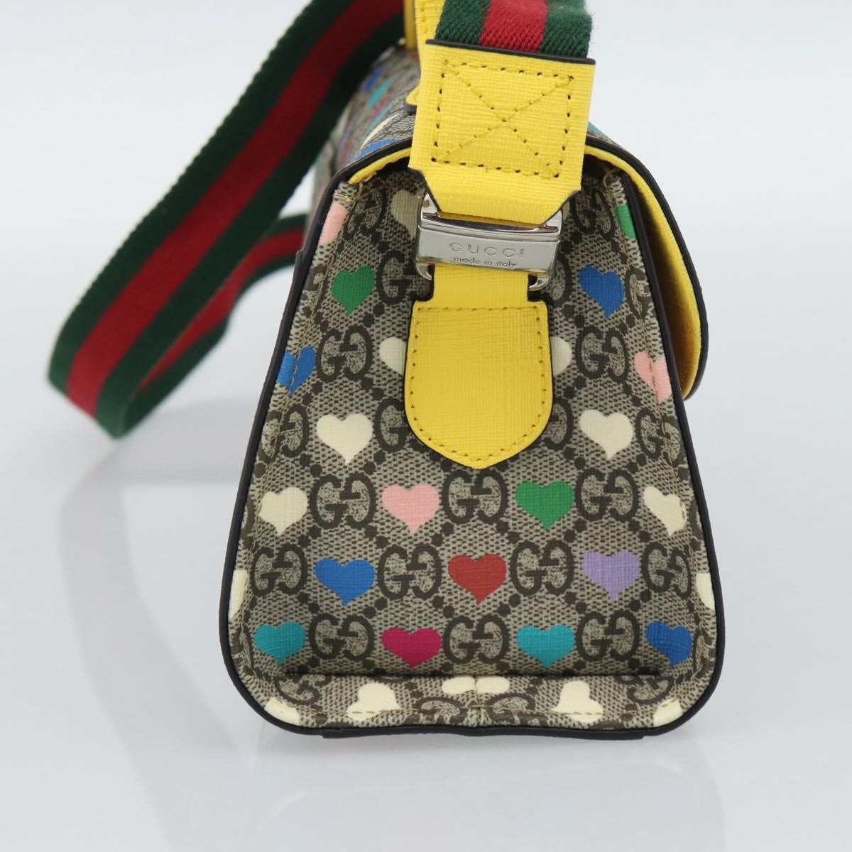 Gucci Children's Top Handle Flap Printed Gg Coated Canvas Beige Canvas Handbag (Pre-Owned)