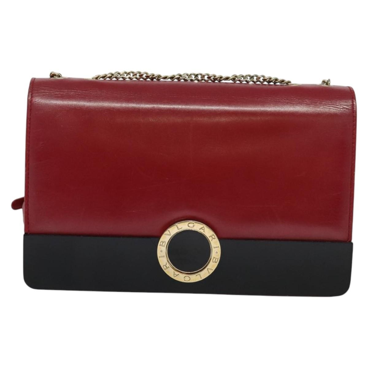 Bvlgari Signature Leather Red Leather Shoulder Bag Bag (Pre-Owned)