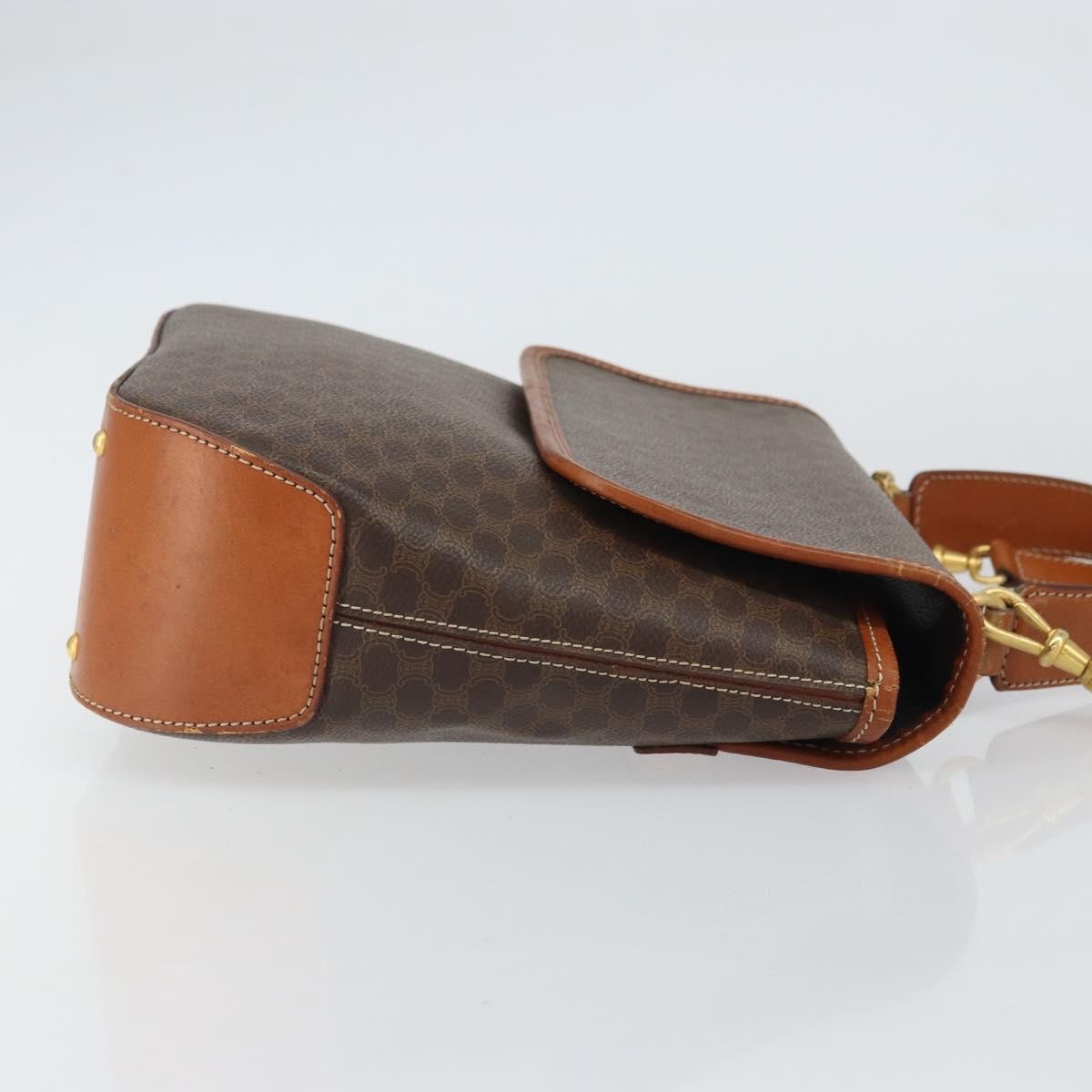 Celine Vintage Macadam Canvas Brown Canvas Handbag (Pre-Owned)