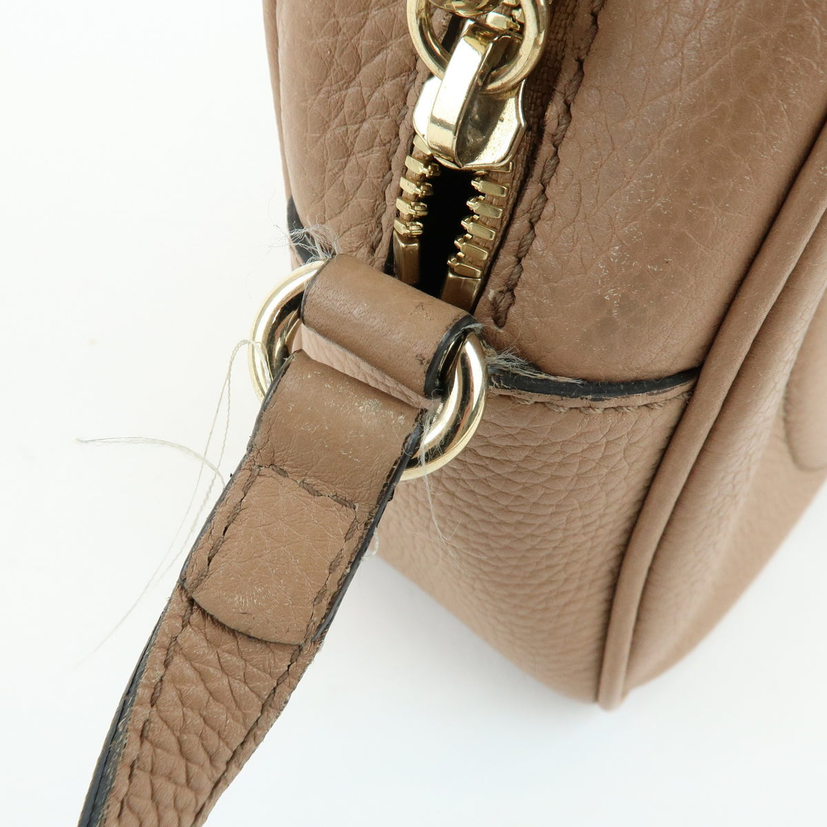 Gucci Soho Disco Leather Beige Leather Crossbody Bag Bag (Pre-Owned)