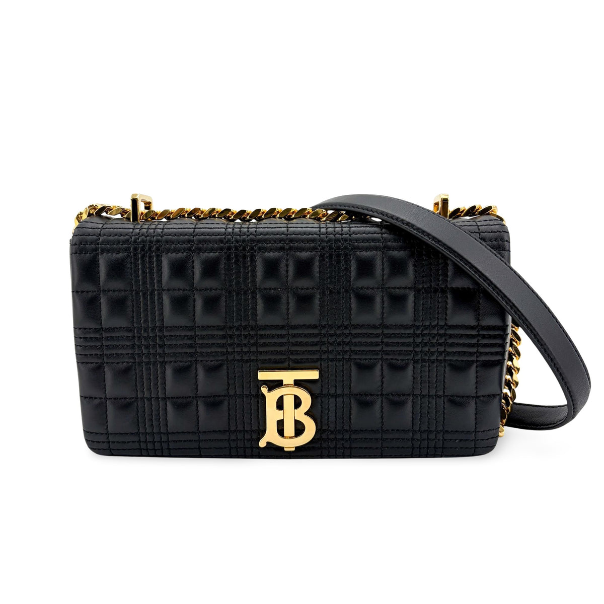 Burberry Lola Bum Quilted Lambskin Black Leather Handbag (Pre-Owned)