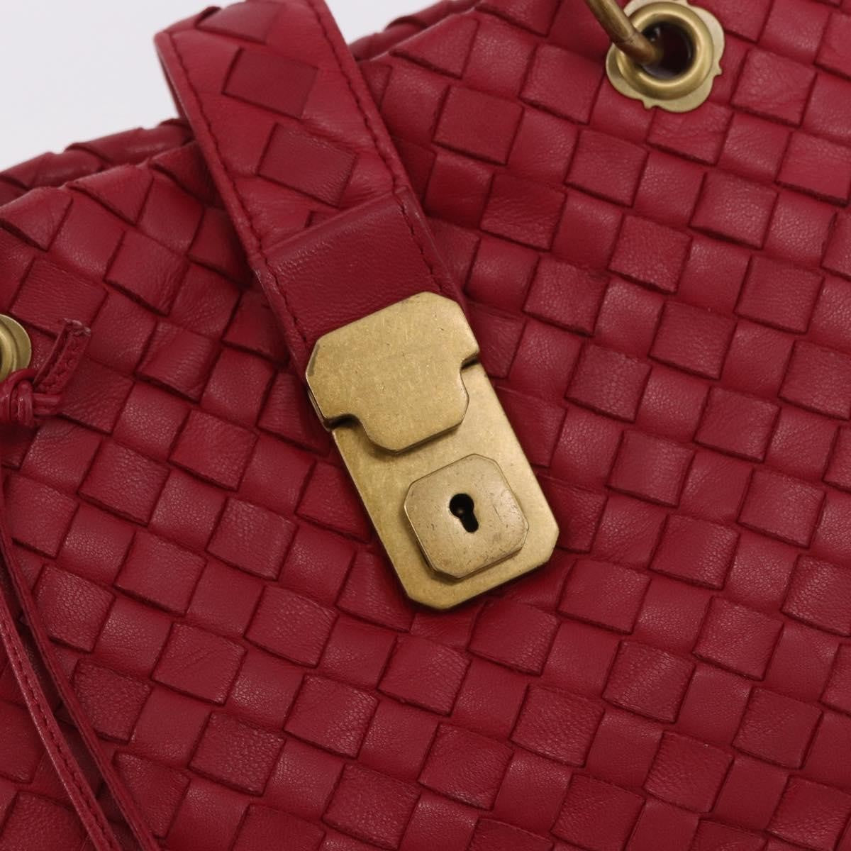 Bottega Veneta Capri Intrecciato Nappa Red Leather Tote Bag Bag (Pre-Owned)