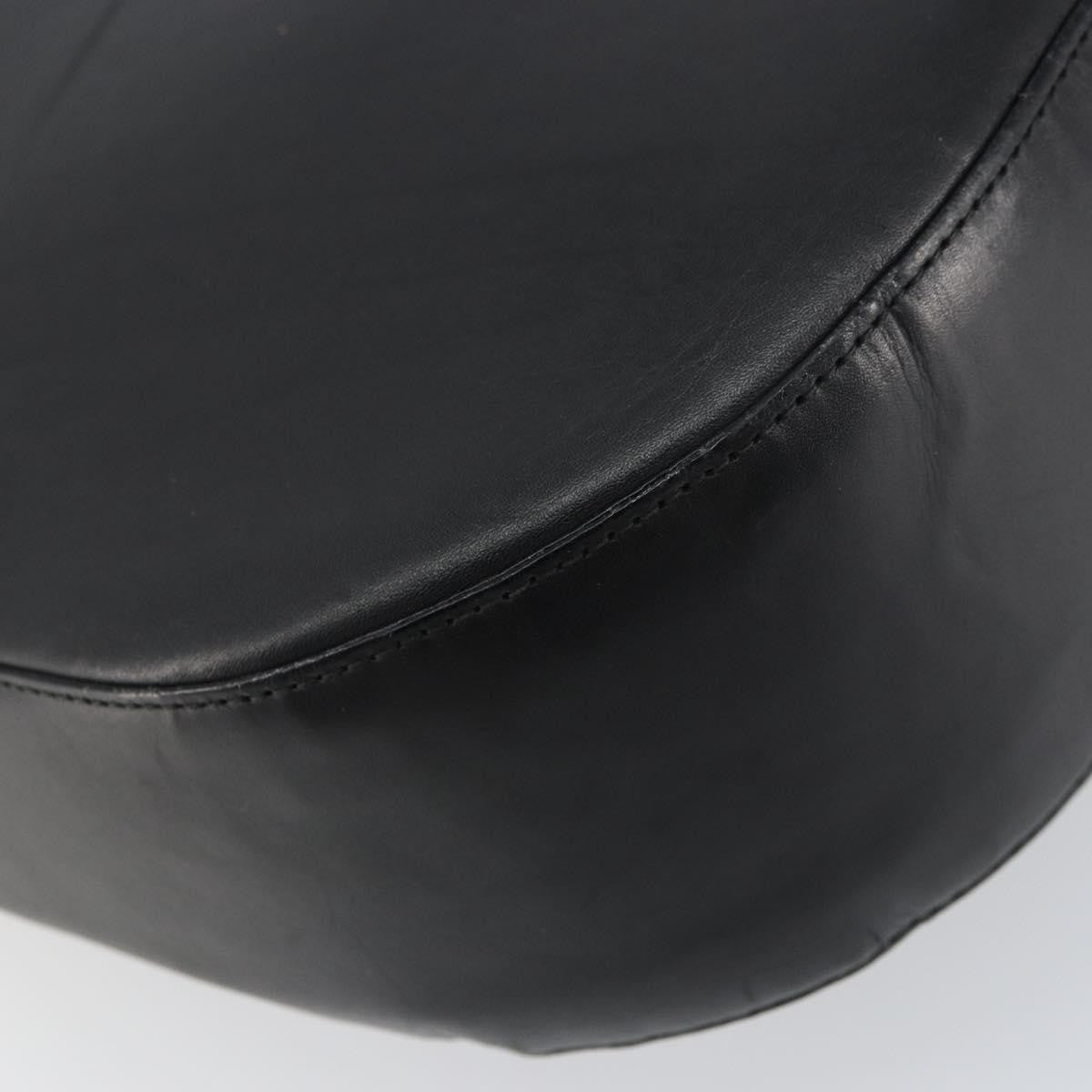 Salvatore Ferragamo Gancini Leather Black Leather Shoulder Bag Bag (Pre-Owned)