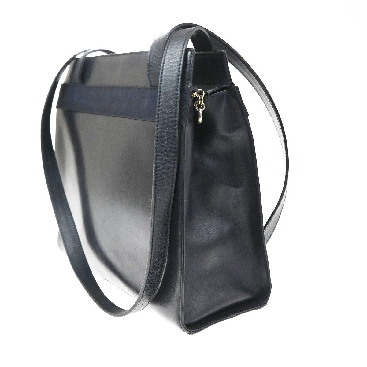 Salvatore Ferragamo Vintage Vara Bow Lizard Embossed Leather Navy Leather Tote Bag Bag (Pre-Owned)