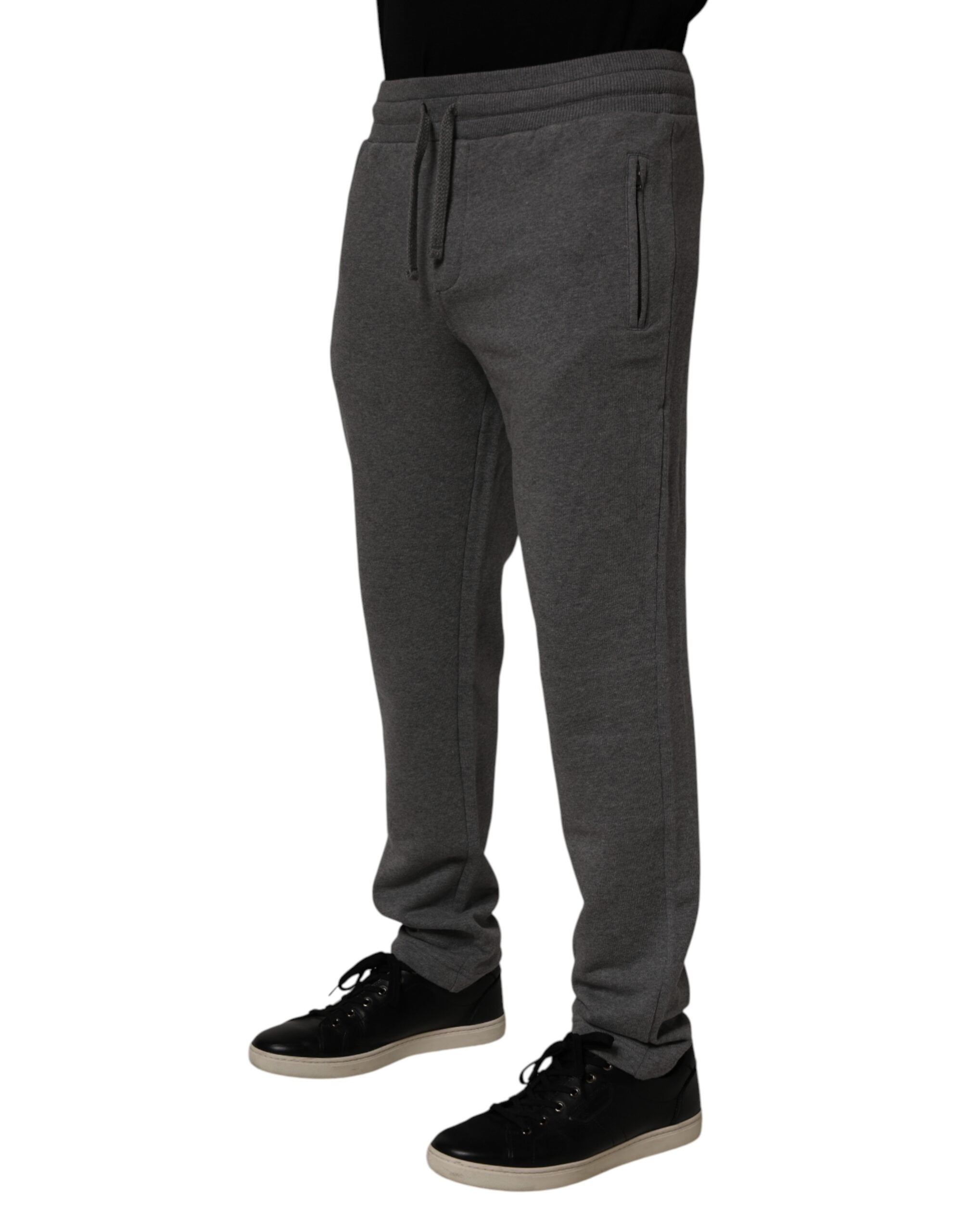 Dolce & Gabbana Gray Cotton Jogger SweatMen's Trouser Men's Pants