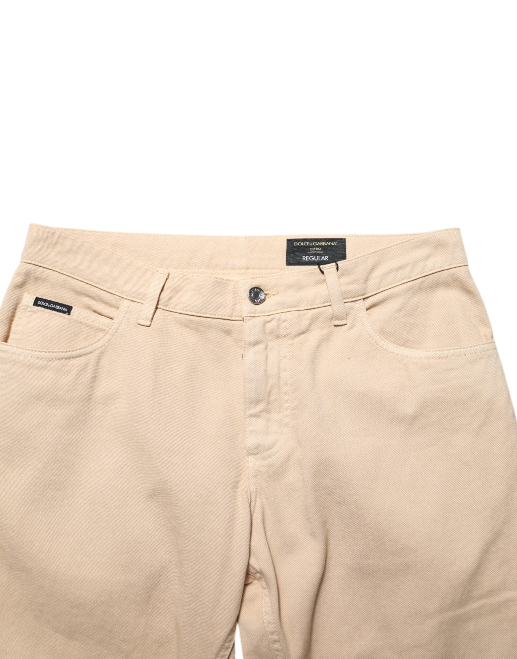 Dolce & Gabbana Beige Cotton Skinny Regular Men Denim Men's Jeans (Pre-Owned)
