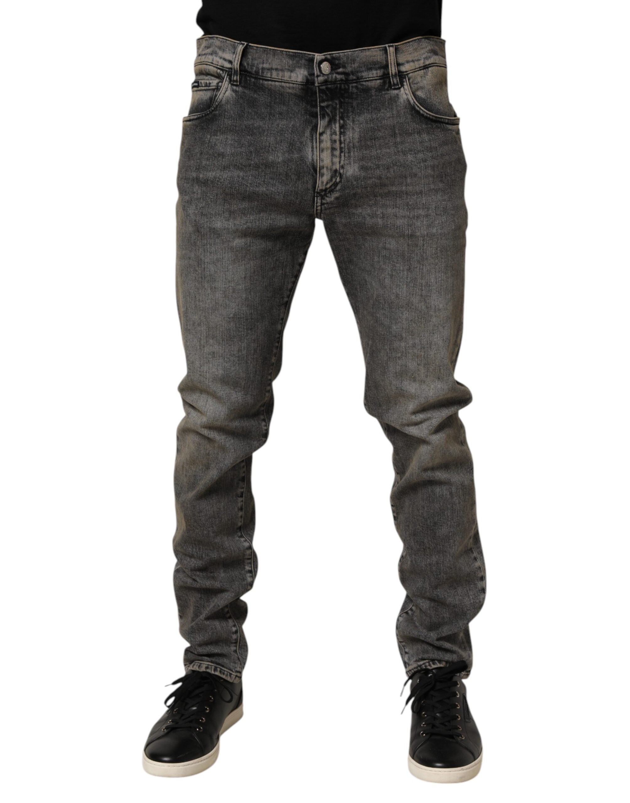 Dolce & Gabbana Gray Cotton Stretch Slim Fit Men Denim Men's Jeans