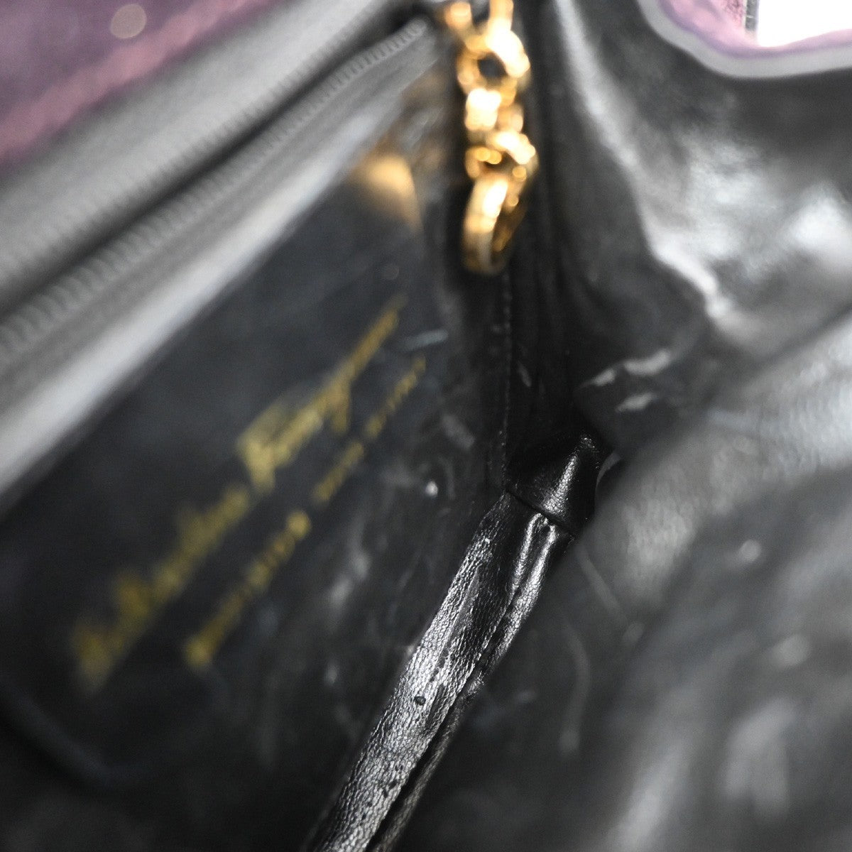 Salvatore Ferragamo Vintage Vara Bow Handle Shoulder Suede Purple Suede Handbag (Pre-Owned)