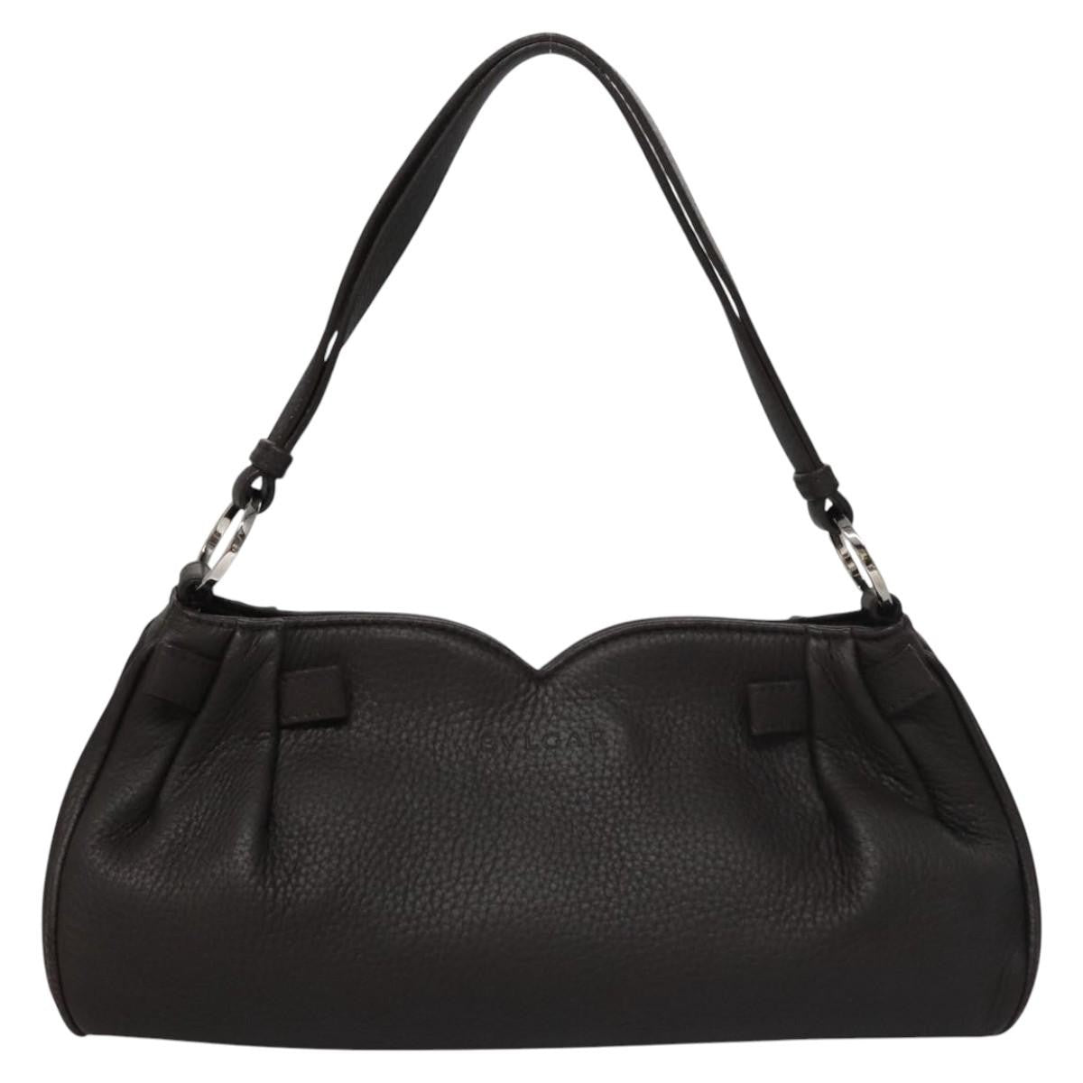 Bvlgari Handbag Leather Brown Leather Handbag (Pre-Owned)