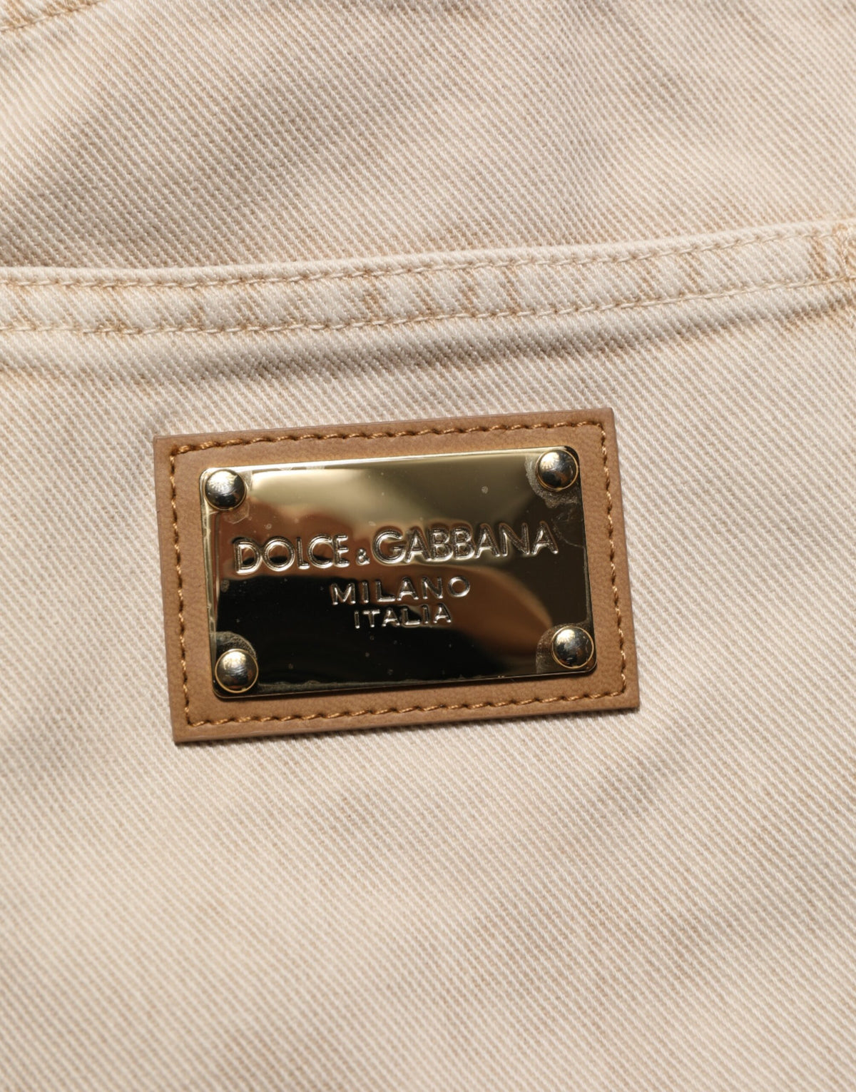Dolce & Gabbana Beige Cotton Straight Denim Trouser Men's Jeans