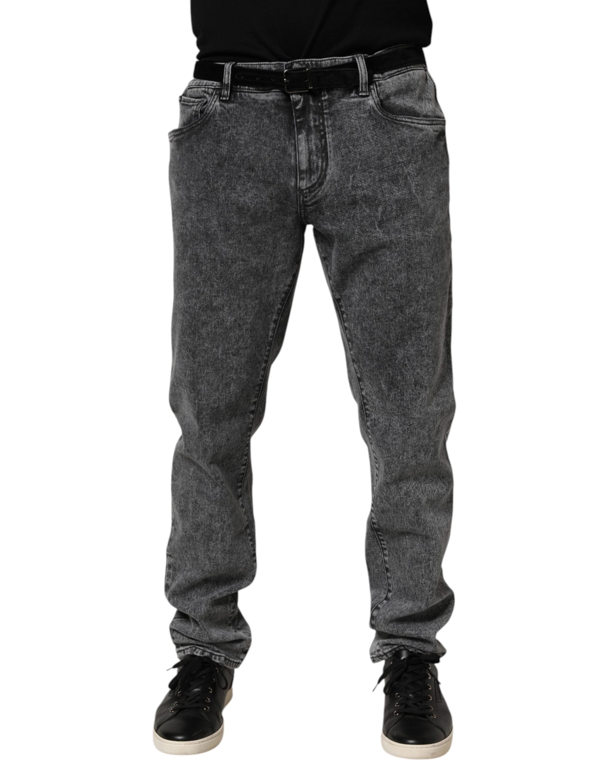 Dolce & Gabbana Gray Cotton Slim Fit Denim Trouser Men's Jeans