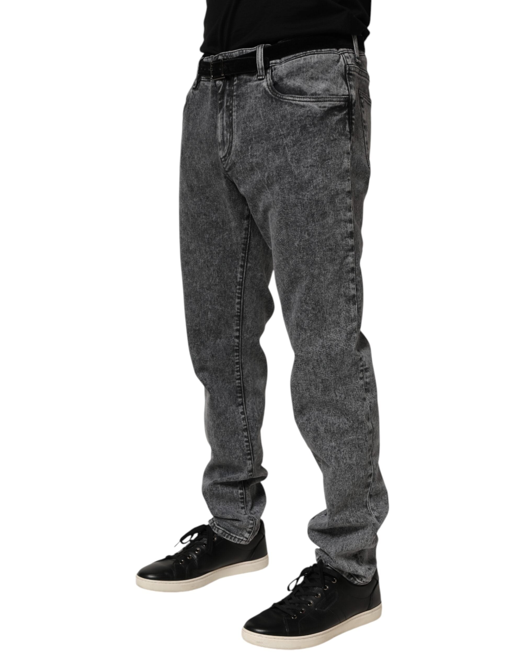 Dolce & Gabbana Gray Cotton Slim Fit Denim Trouser Men's Jeans