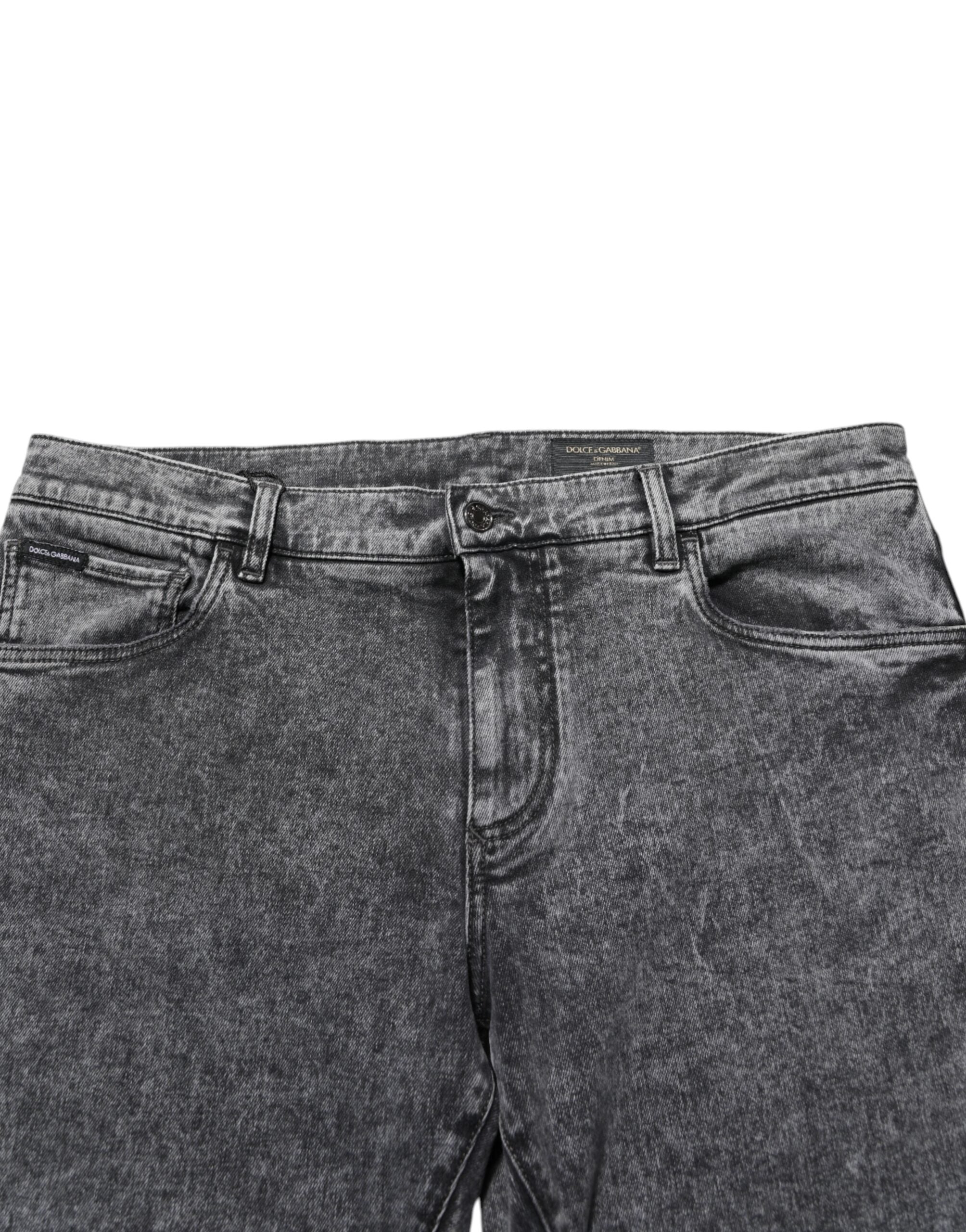 Dolce & Gabbana Gray Cotton Slim Fit Denim Trouser Men's Jeans