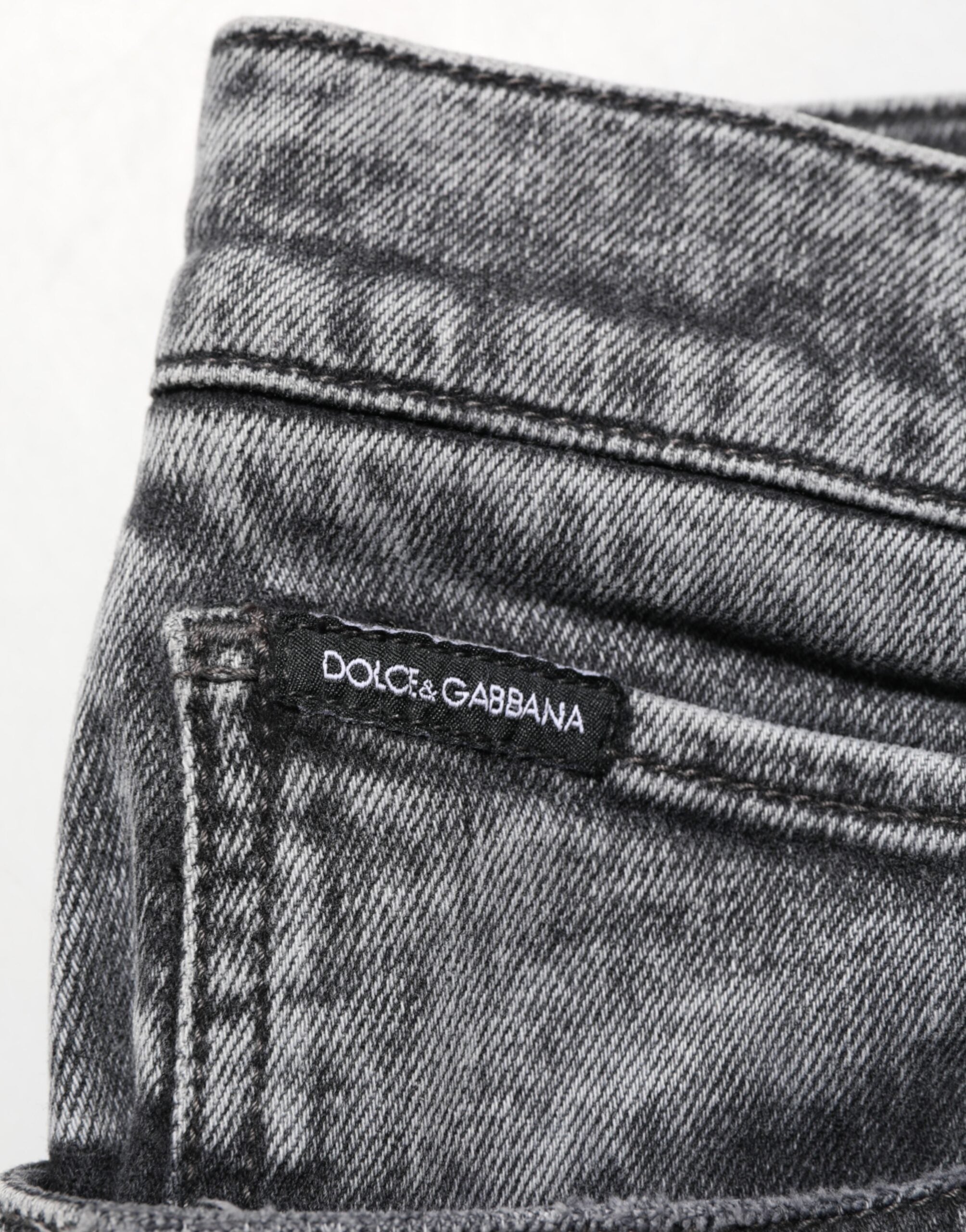 Dolce & Gabbana Gray Cotton Slim Fit Denim Trouser Men's Jeans