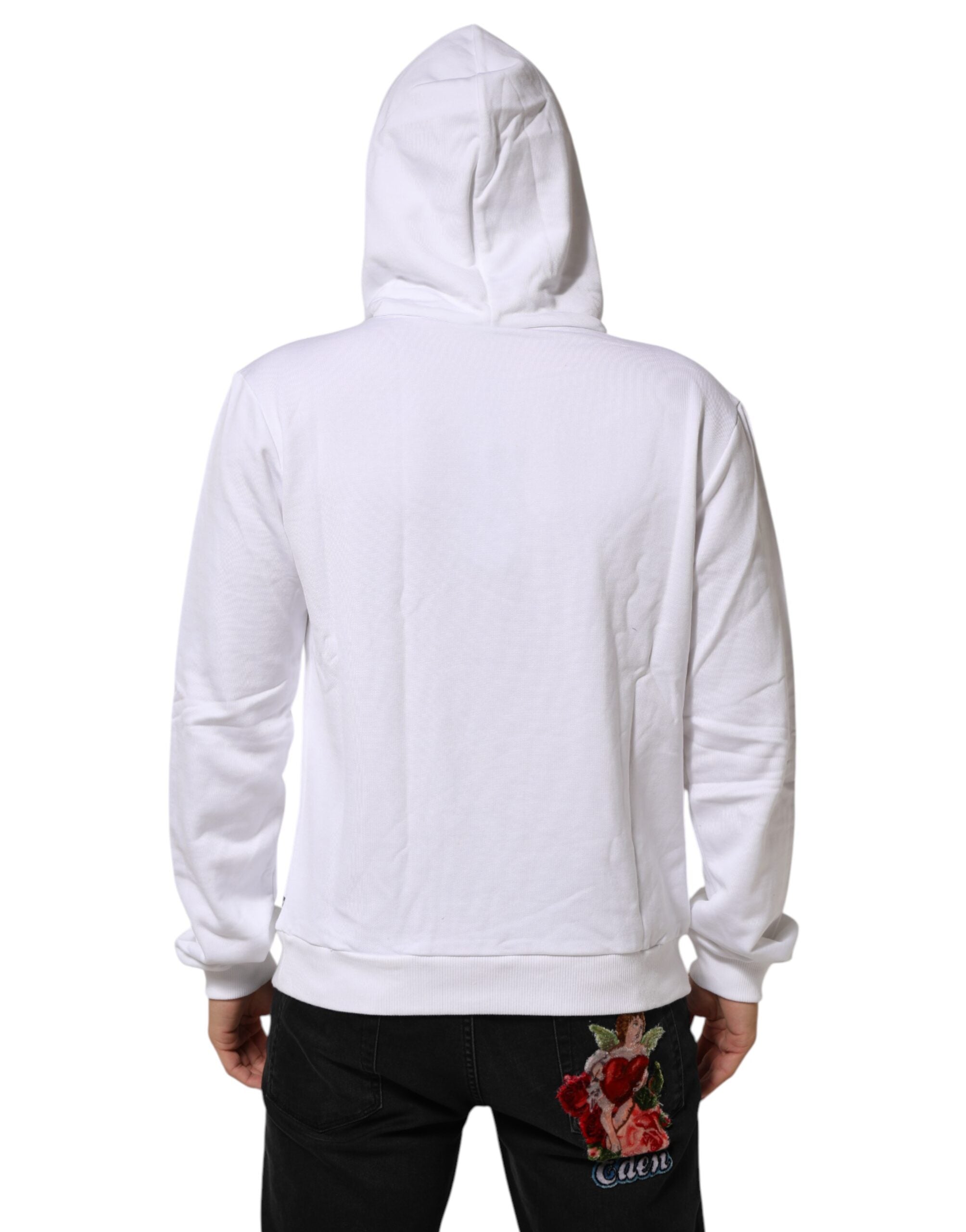 Dolce & Gabbana White Sacred Heart Hooded Sweatshirt Men's Sweater (Pre-Owned)