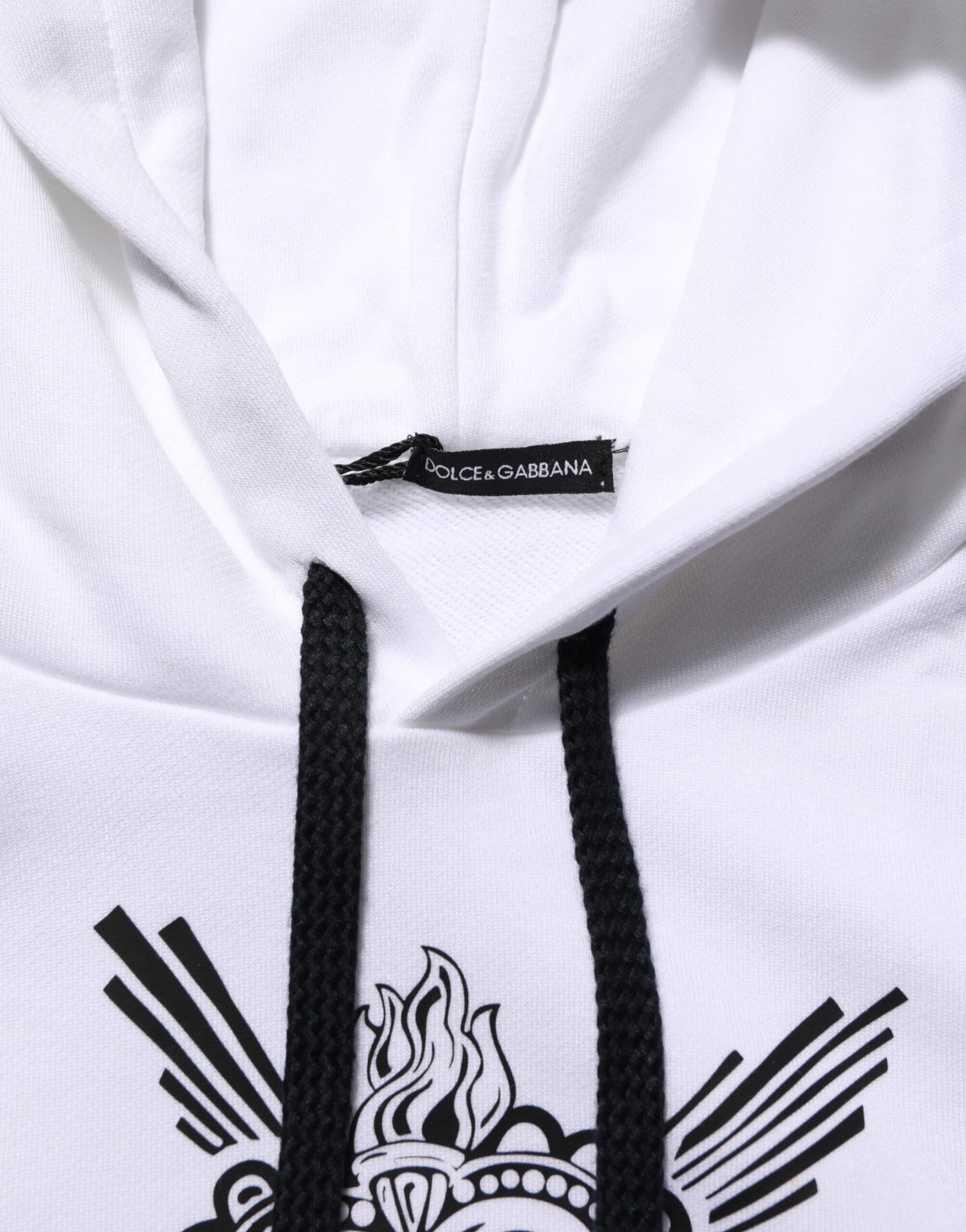 Dolce & Gabbana White Sacred Heart Hooded Sweatshirt Men's Sweater (Pre-Owned)