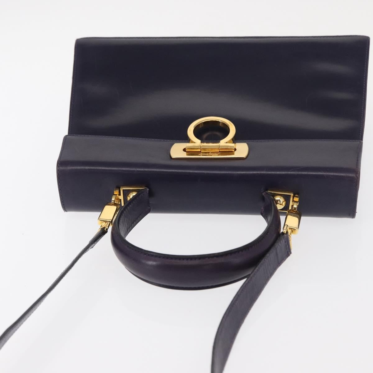 Salvatore Ferragamo Convertible Top Handle Leather Purple Leather Tote Bag Bag (Pre-Owned)