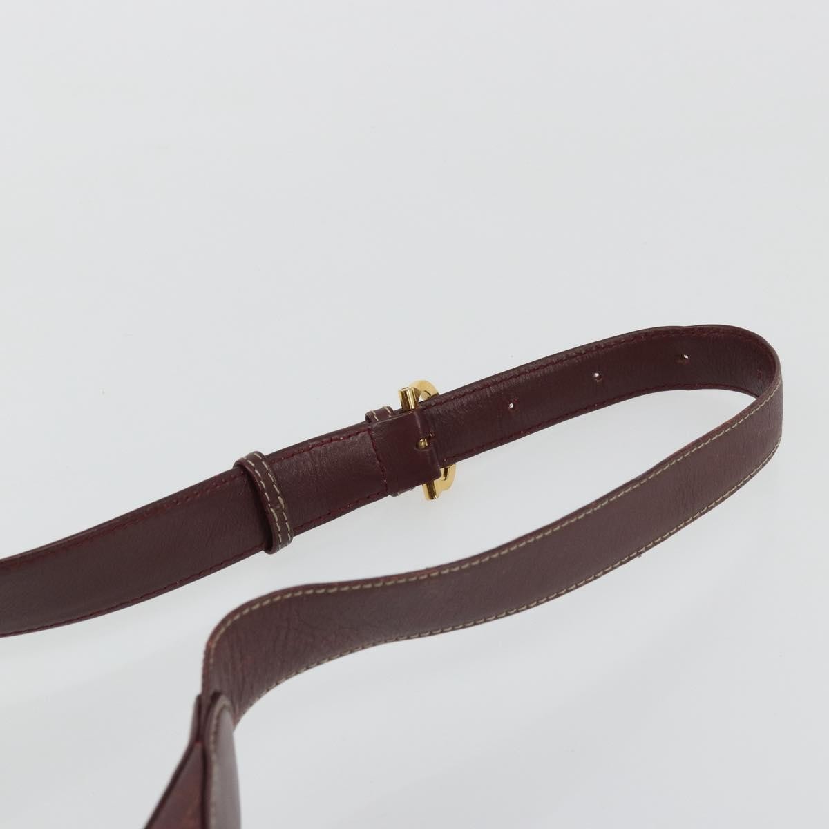Cartier Vintage Must De Cartier Leather Burgundy Leather Shoulder Bag Bag (Pre-Owned)