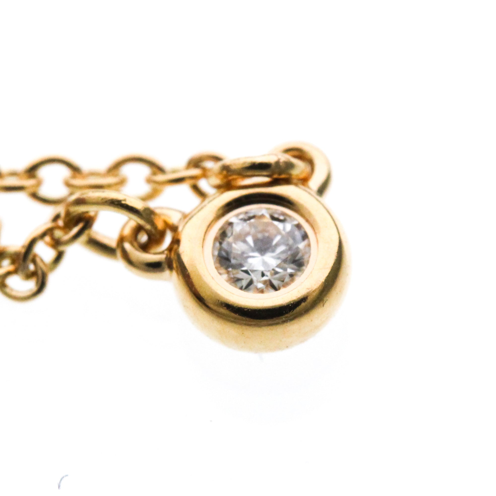 Tiffany & Co. Elsa Peretti Diamonds By The Yard 18K Pink Gold With Diamond Gold Pink_Gold Necklace Jewelry (Pre-Owned)