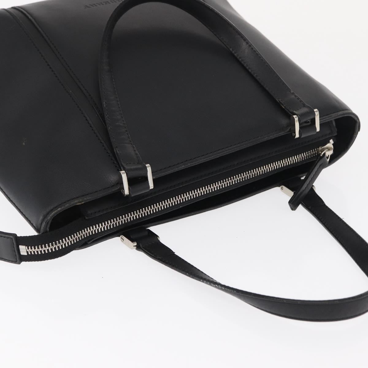 Burberry Vintage Leather Black Leather Handbag (Pre-Owned)