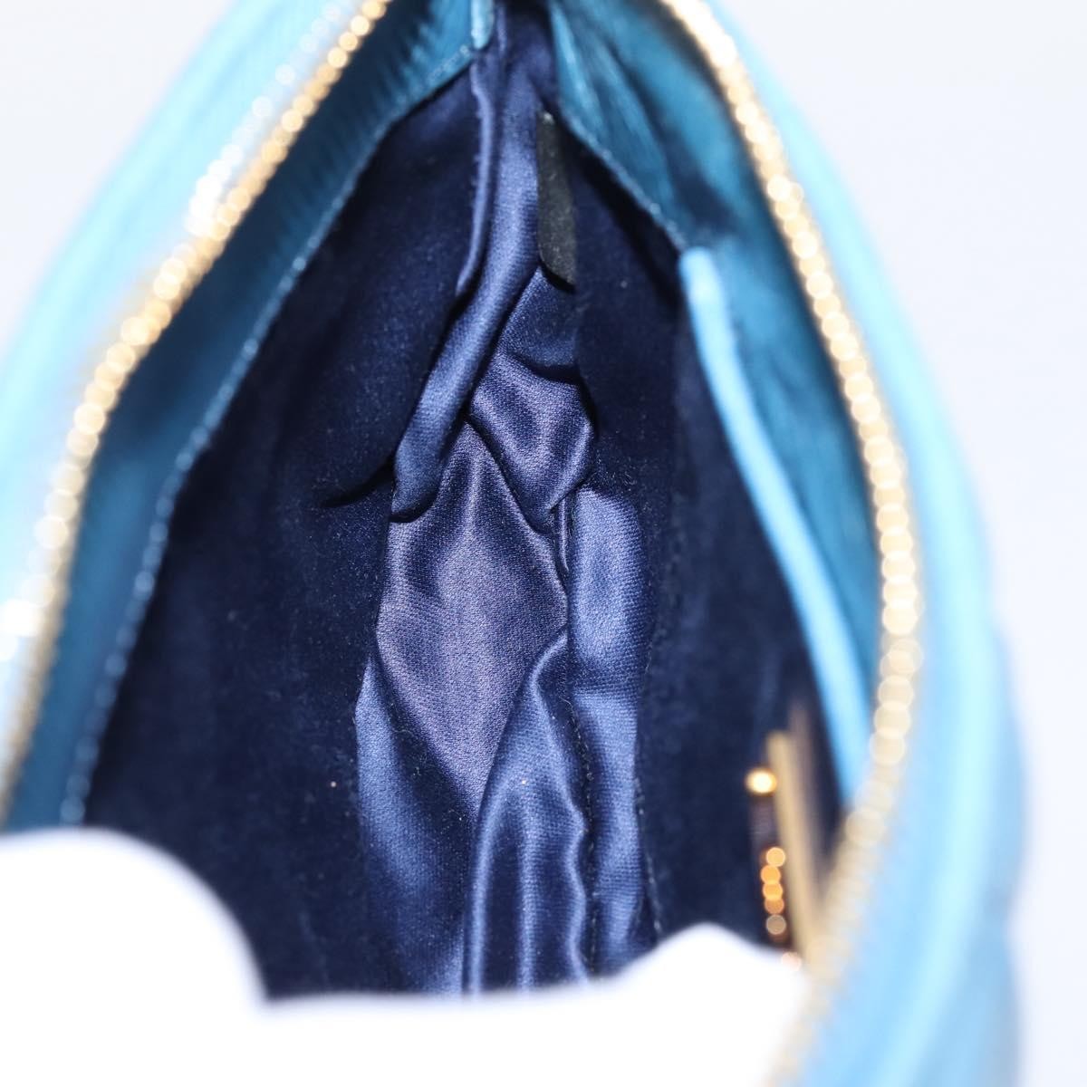 Miu Miu Shoulder Matelasse Leather Blue Leather Shoulder Bag Bag (Pre-Owned)