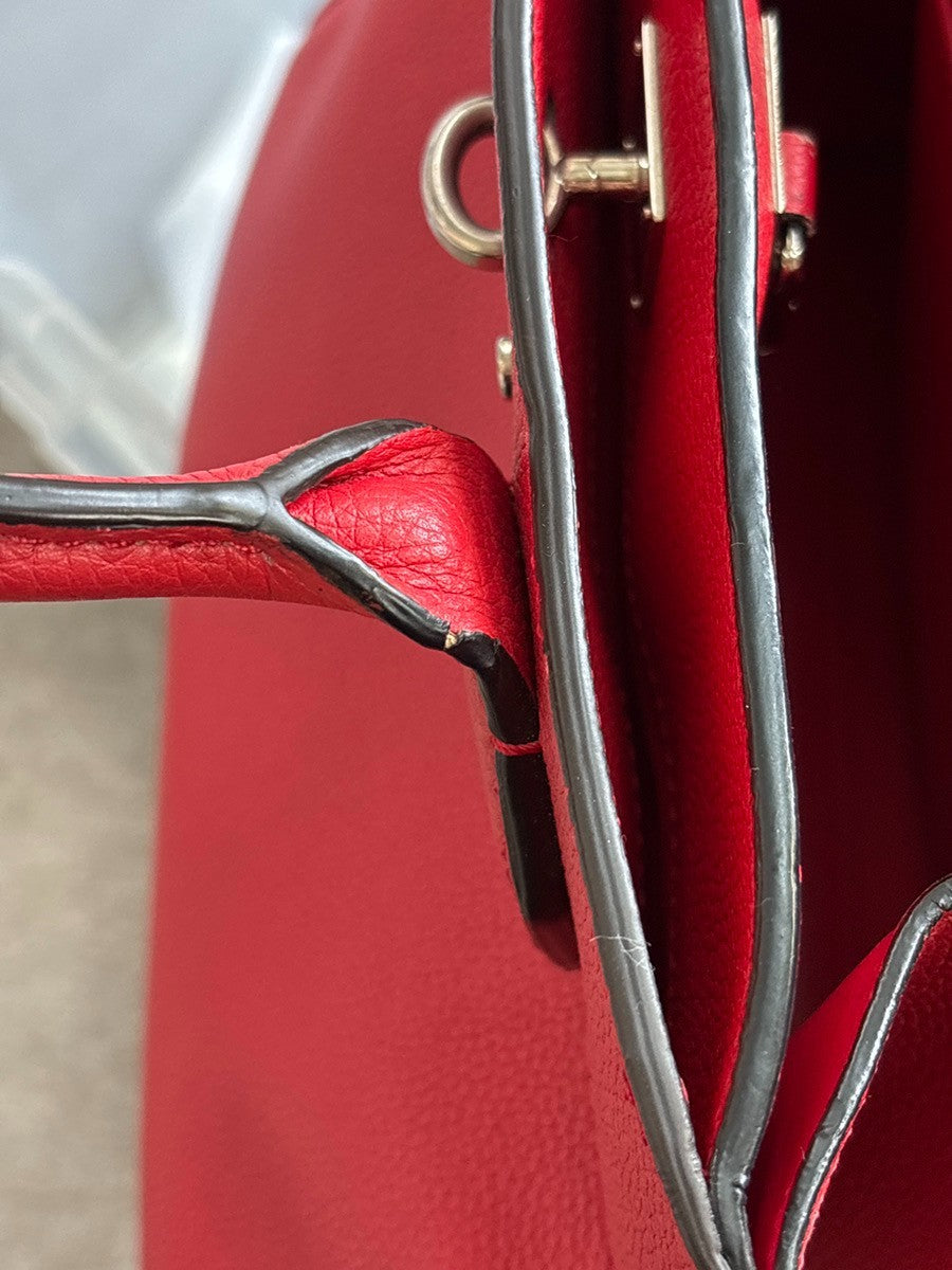 Louis Vuitton City Steamer Leather Red Leather Handbag (Pre-Owned)