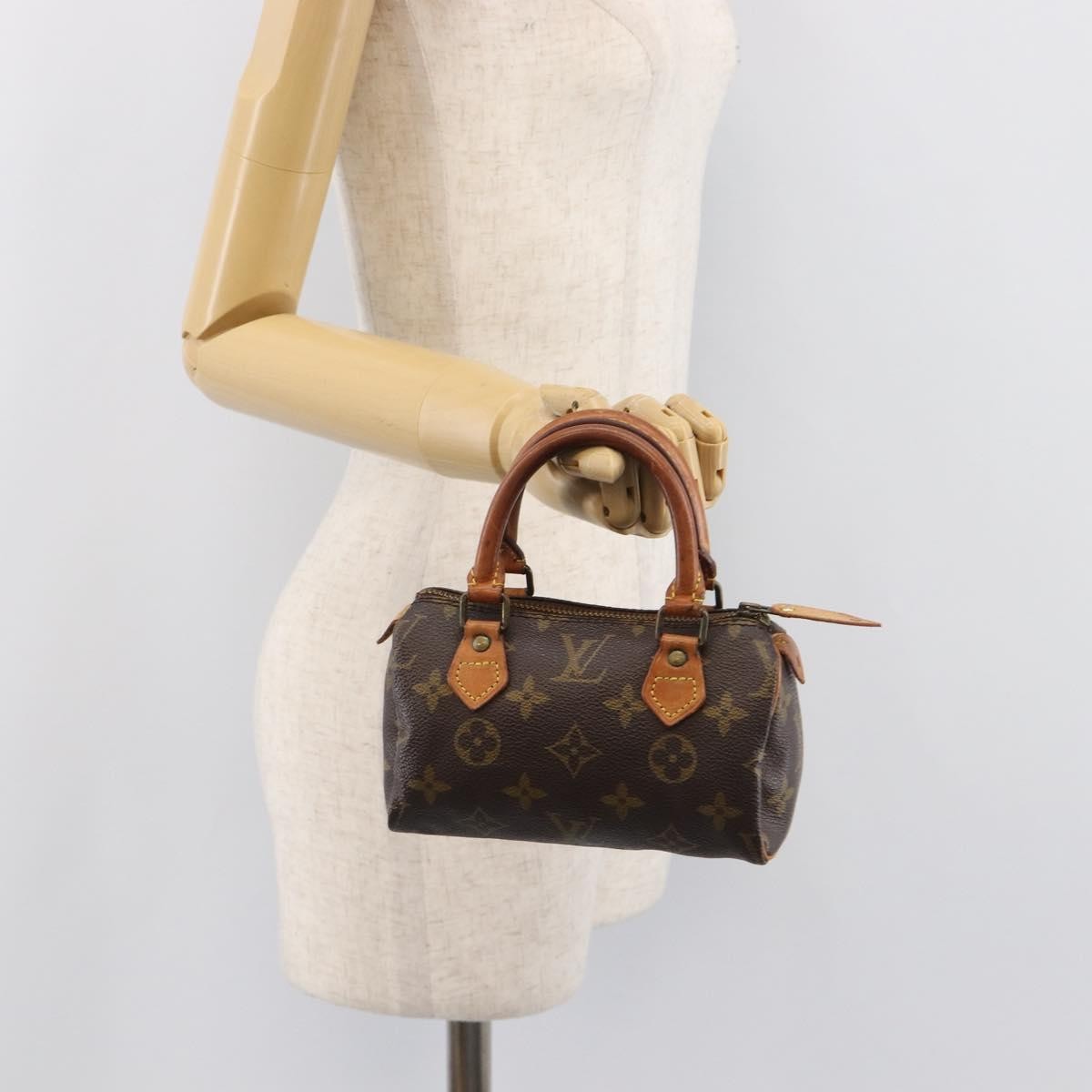 Louis Vuitton Speedy Mini Hl Monogram Canvas Brown Canvas Handbag (Pre-Owned)