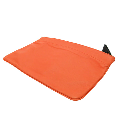 Hermès Pochette Orange Canvas Clutch Bag (Pre-Owned)