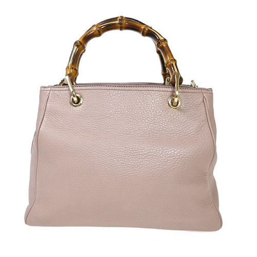 Gucci Bamboo Pink Leather Handbag (Pre-Owned)