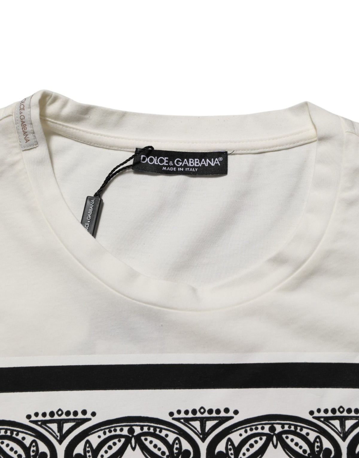 Dolce & Gabbana White Cotton Logo Bandana Print Men Men's T-shirt (Pre-Owned)