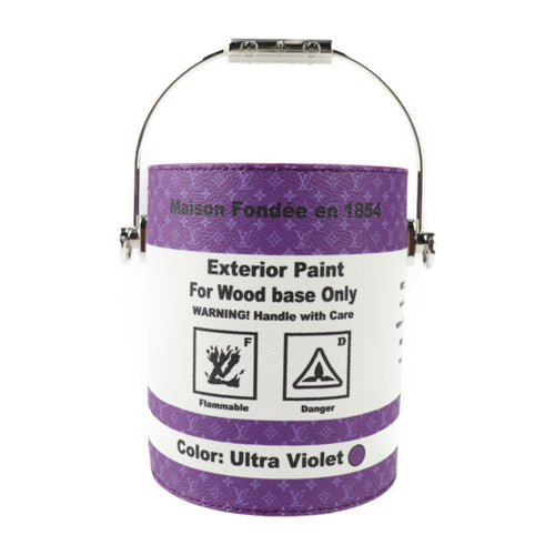 Louis Vuitton Paint Can Purple Leather Handbag (Pre-Owned)