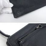 Bottega Veneta Intrecciato Navy Leather Clutch Bag (Pre-Owned)