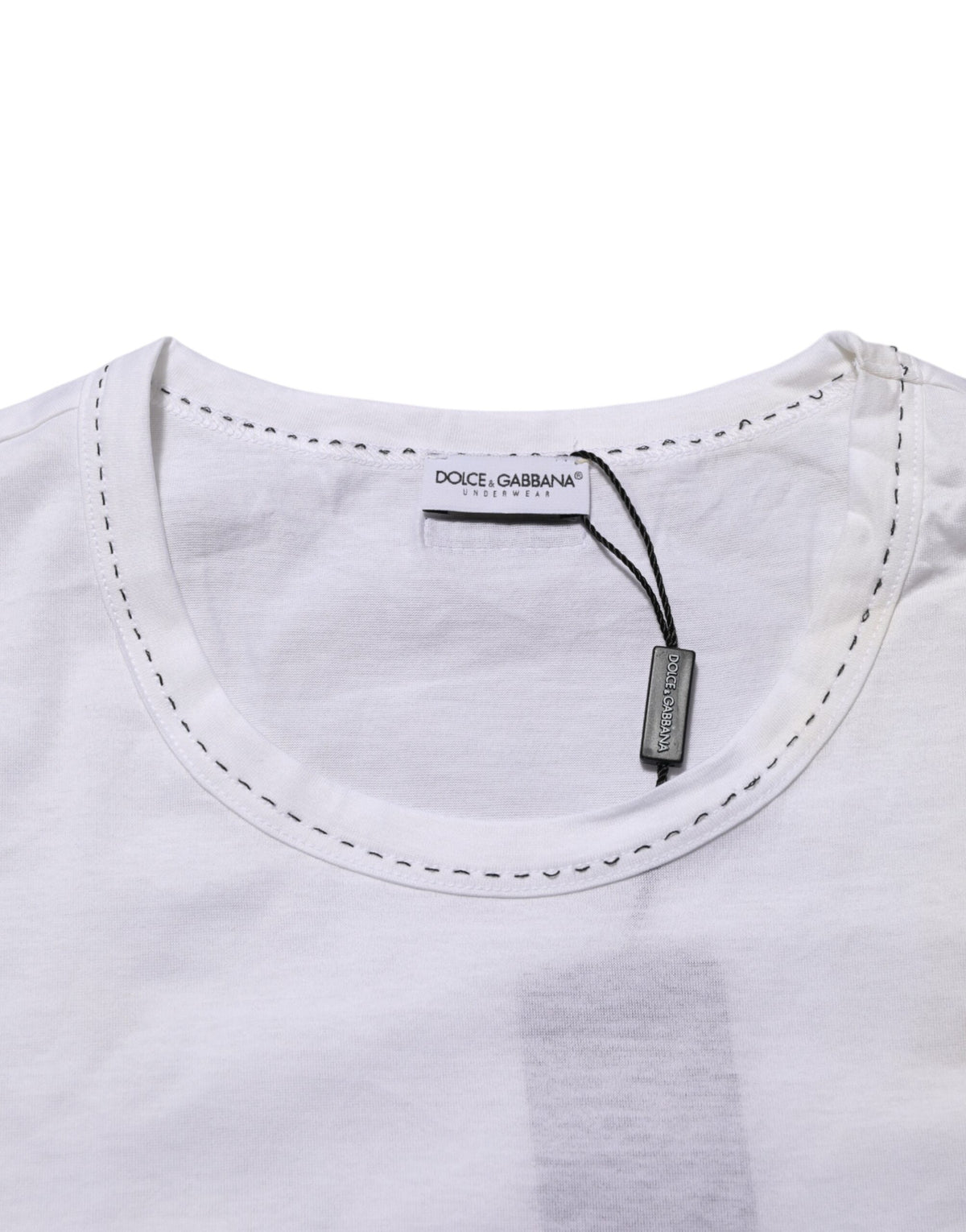 Dolce & Gabbana White Cotton Crew Neck Underwear Tee Men's T-shirt (Pre-Owned)