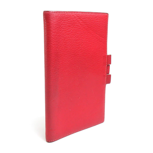Hermès Agenda Cover Red Leather Wallet  (Pre-Owned)