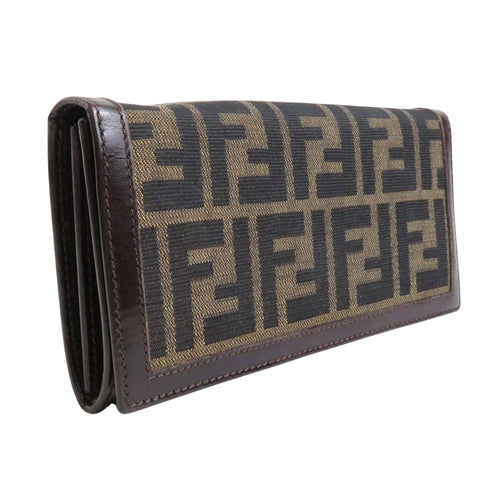 Fendi Zucca Brown Leather Wallet  (Pre-Owned)