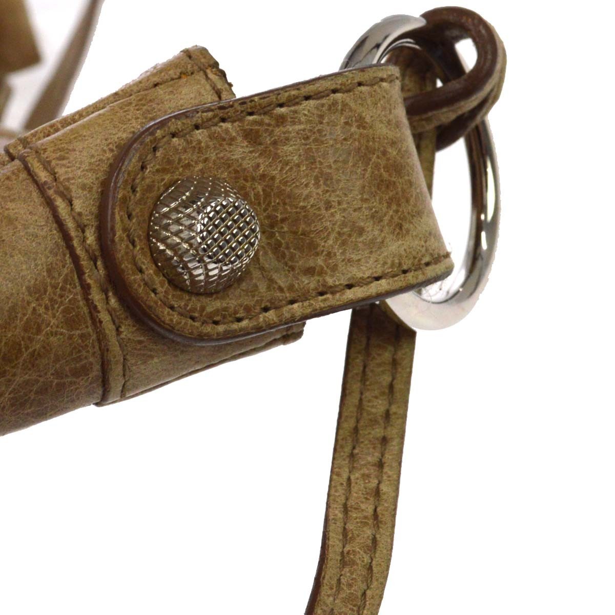 Balenciaga Hip Classic Studs Leather Brown Leather Crossbody Bag Bag (Pre-Owned)