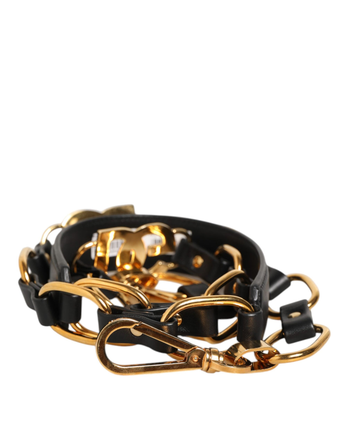 Dolce & Gabbana Black Leather Gold Chain Bag Accessory Shoulder Women's Strap (Pre-Owned)