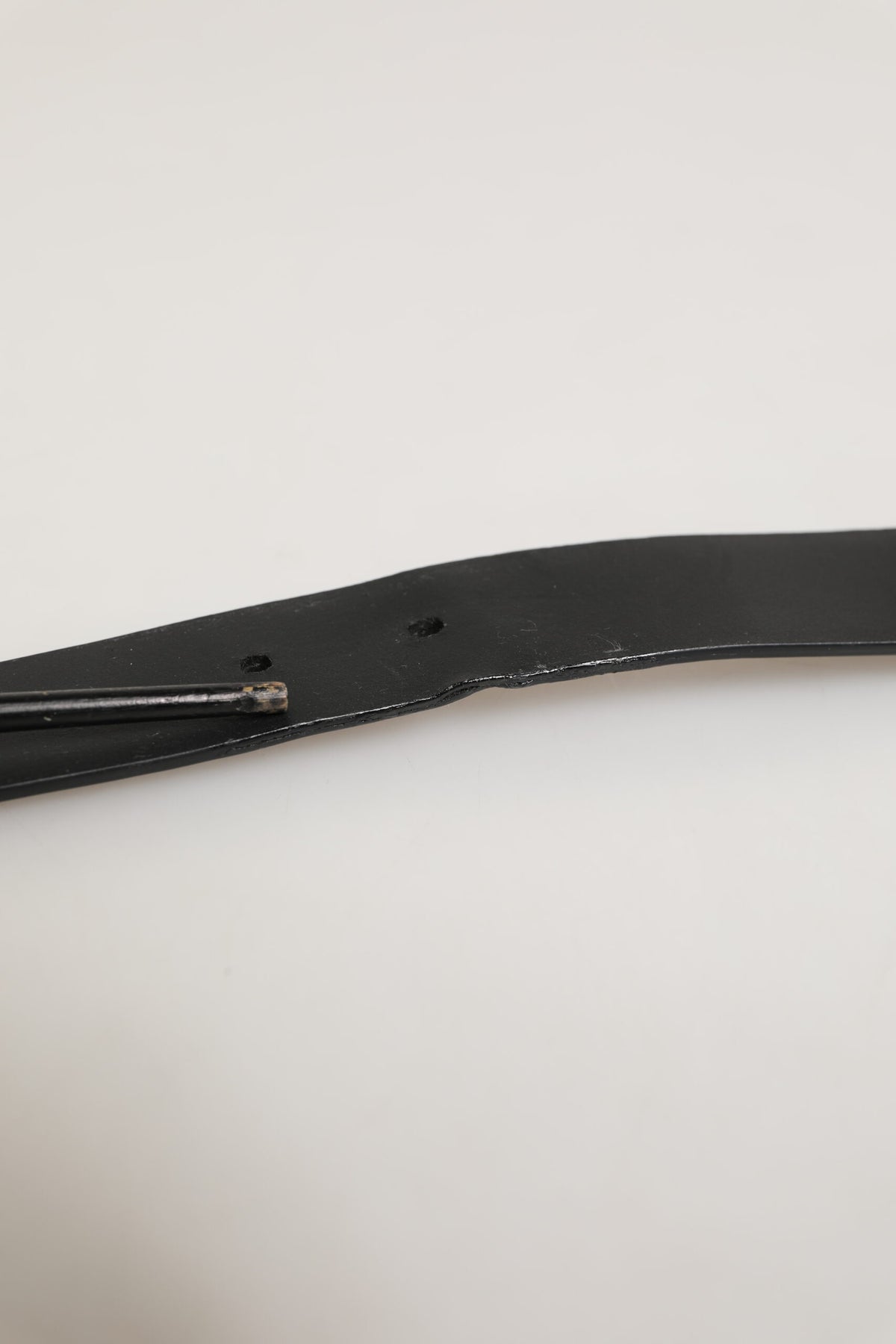 Dolce & Gabbana Black Leather Classic Metal Buckle Men Men's Belt (Pre-Owned)
