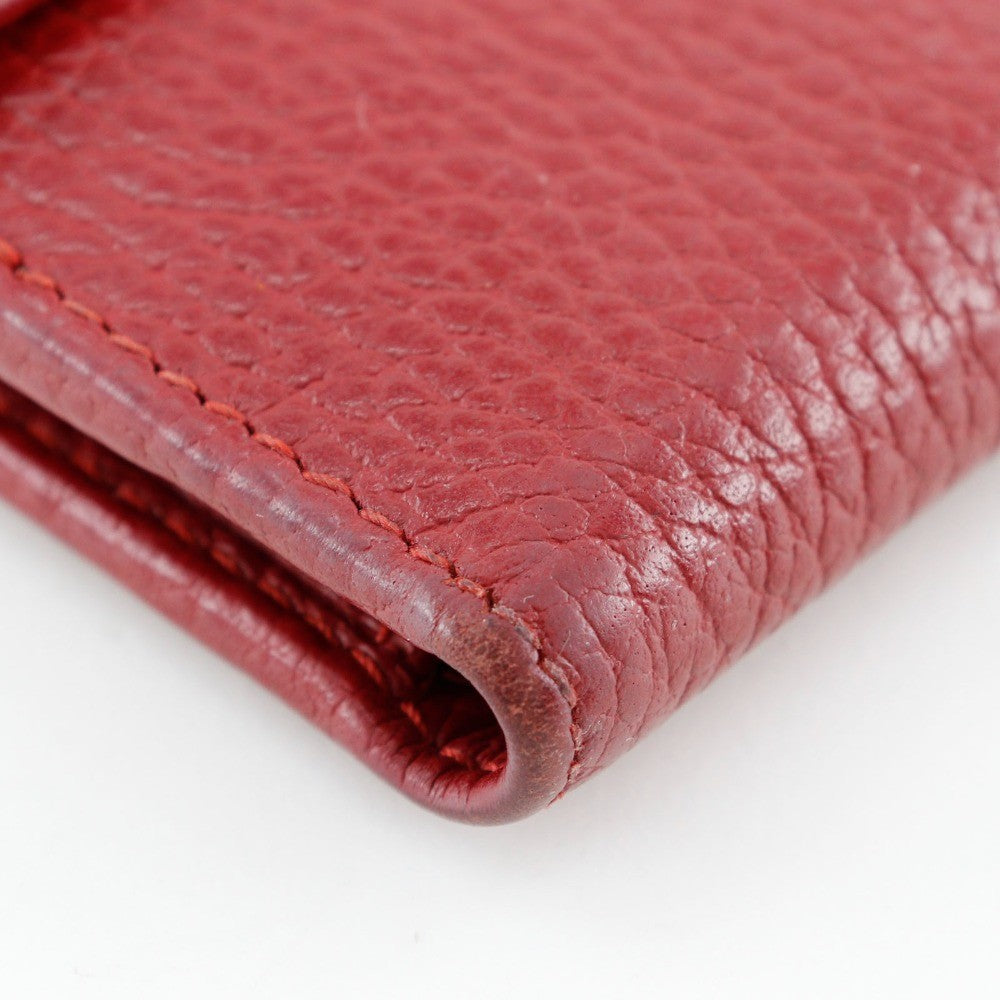 Gucci Gg Marmont Bifold Leather Red Leather Wallets Accessory (Pre-Owned)