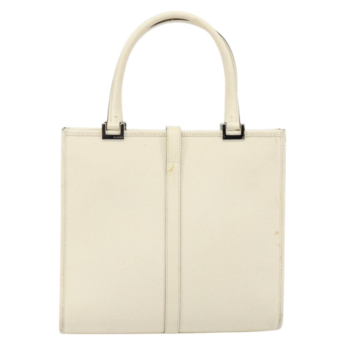 Gucci Vintage Jackie Leather Silver Leather Handbag (Pre-Owned)