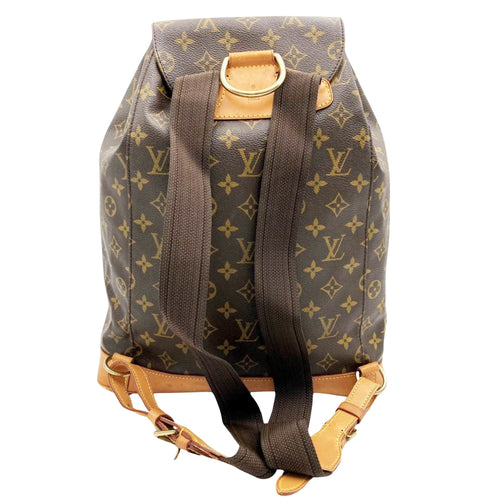 Louis Vuitton Montsouris Brown Leather Backpack Bag (Pre-Owned)