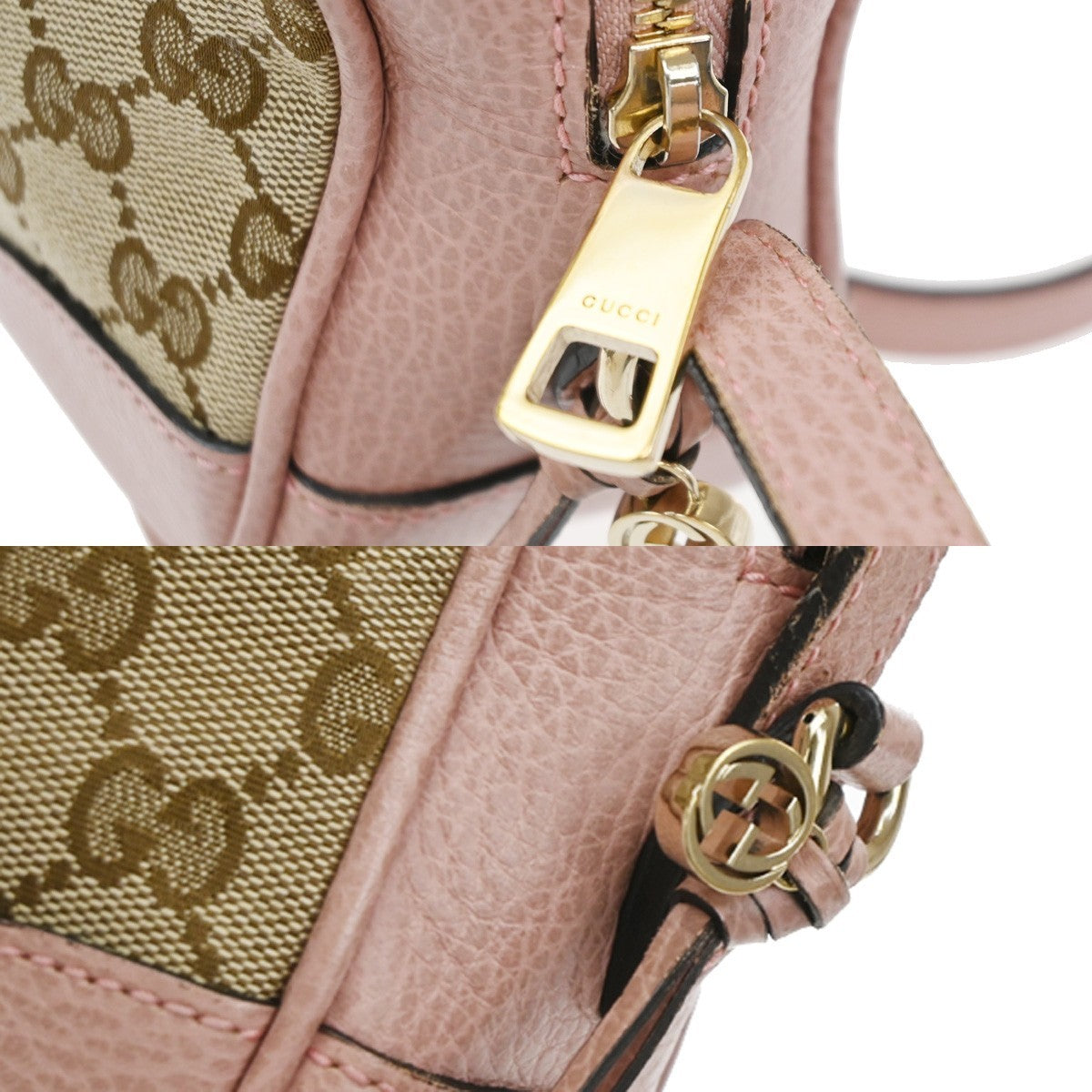 Gucci Bree Disco Gg Canvas With Leather Beige Canvas Crossbody Bag Bag (Pre-Owned)